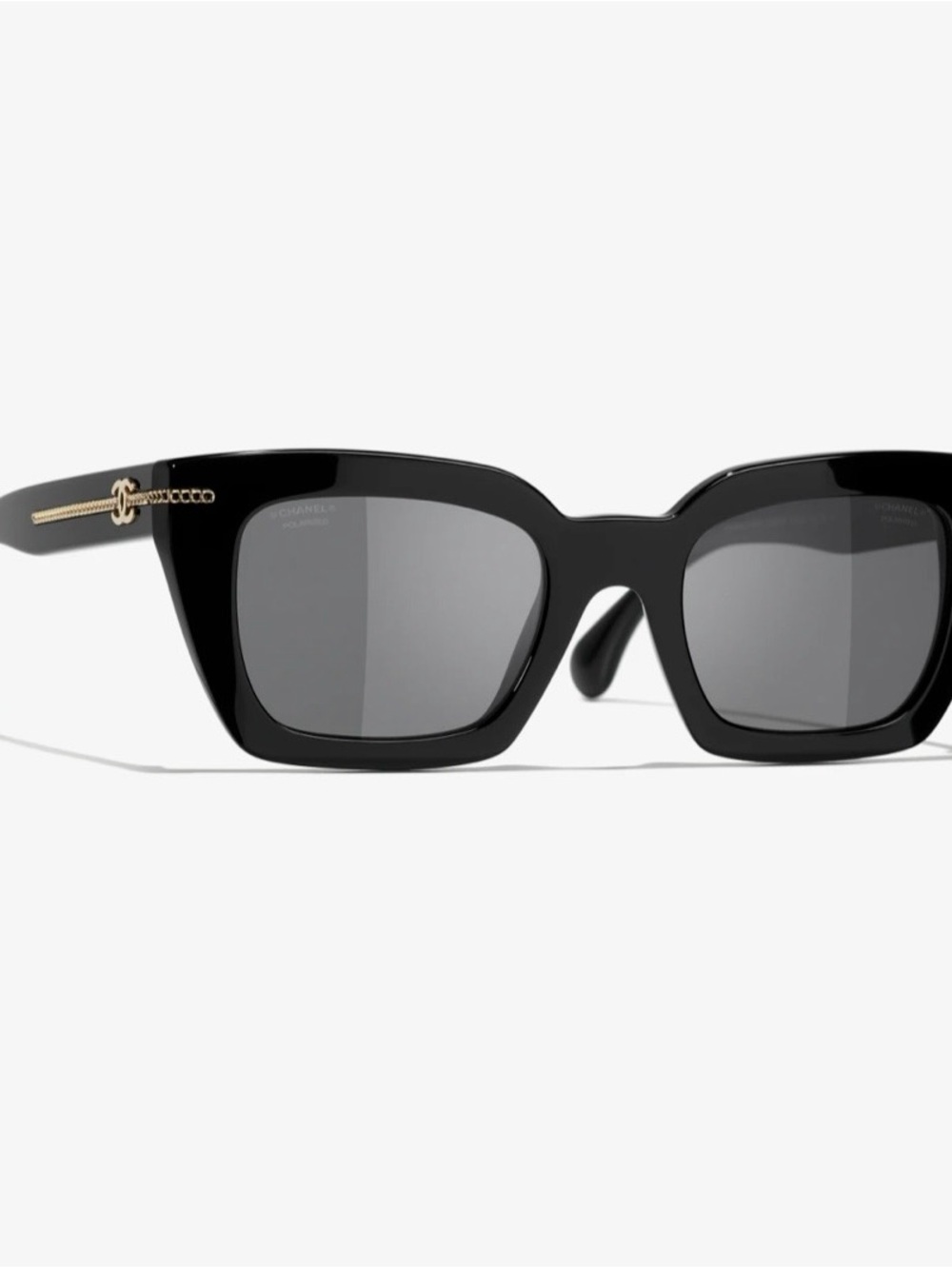 NWT Chanel Black Square Sunglasses with Gold Accent😍